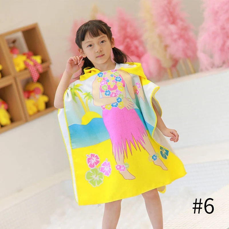 New Bath Towel Cartoon Pattern Beach Towel Breathable Bath Towel Baby Children Hooded Bathrobe Quick Drying Home Textile - Цвет: Style 6