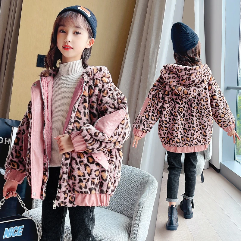 

New Winter Baby Girls Clothes Fur Coat Fleece Jacket Warm Snowsuit 3 4 6 12Y Hooded parka Children's Outerwear autumn clothing