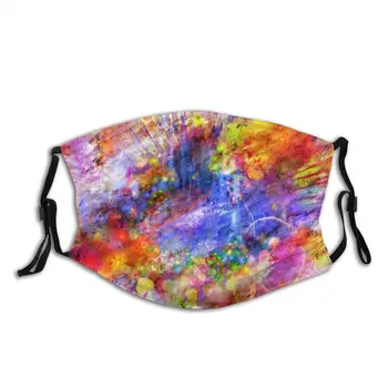 

Dust Mask with 2 PCS Filter, Psychedelic Art Flower Wooden Mouth Face Mask for Adult Kids Anti Washable Reusable Pollution