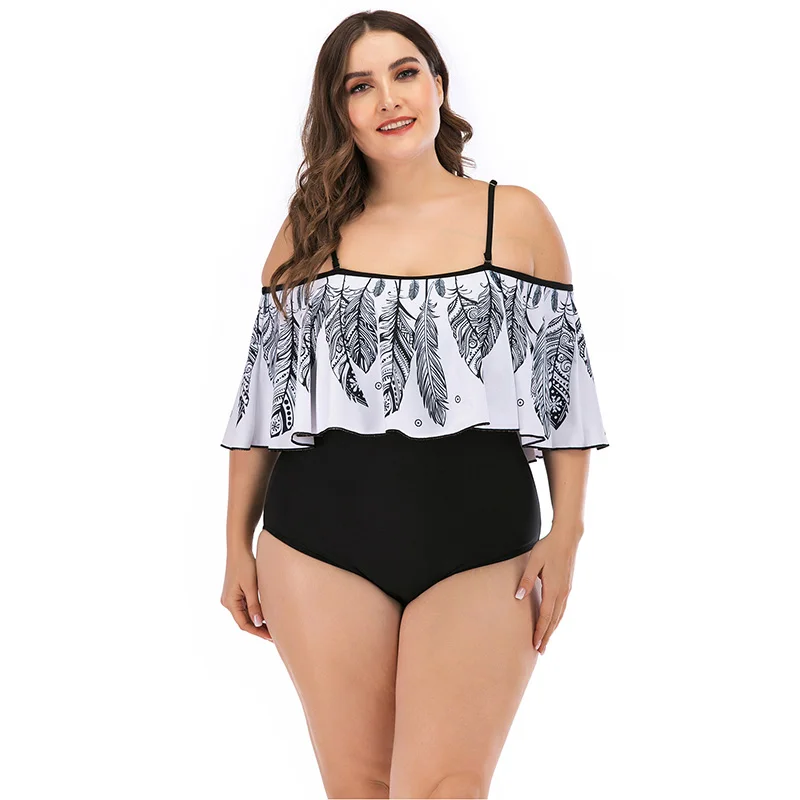 

Sexy Ruffled One-piece Swimsuit Female Bikini 2020 New Large Size Swimwear Ladies Push-Up Monokini Swimsuit Beachwear Swimwear