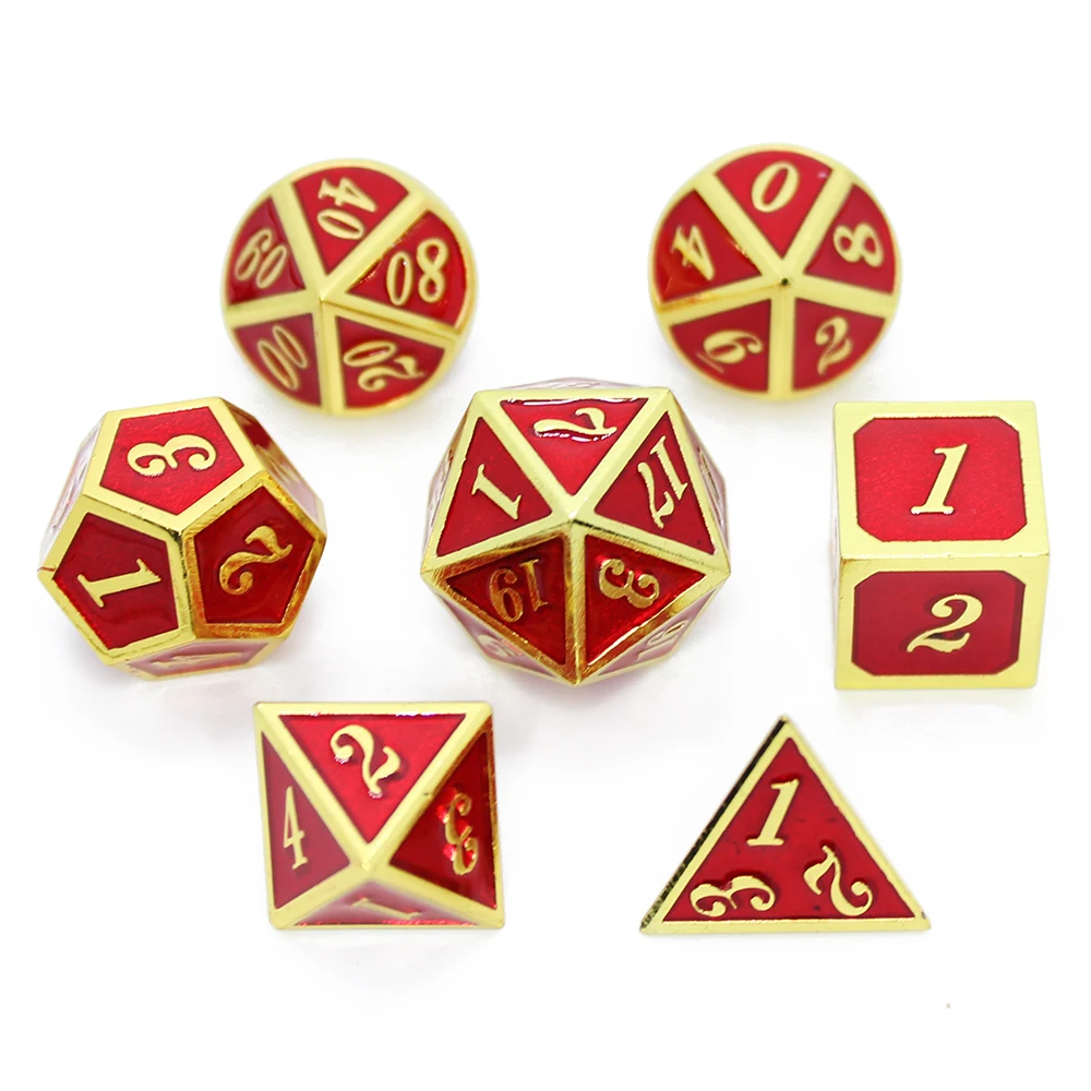 Rpg Dice Polyhedral Sets Metal Dnd Dice Table Games Zinc Alloy Purple Dices Digital Pattern 7