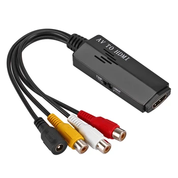 

USB Powered AV to HDMI Mini Converter Audio Video CVBS Composite Female to Female Adapter Box for HDTV Monitor Hot Selling