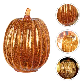

1 Pc Halloween Theme Decorative Pumpkin Glass Light Decor( Without Battery)