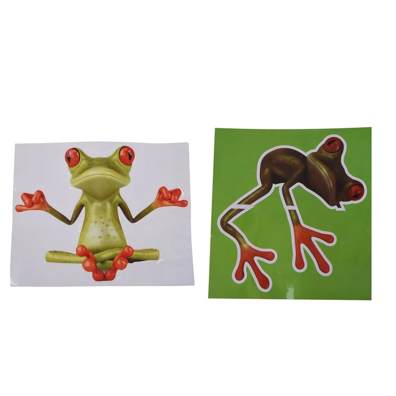 

2 Pcs Funny 3D Frog Peep Car Stickers Truck Window Decal image Sticker Meditating Frogs & Climbing Frogs