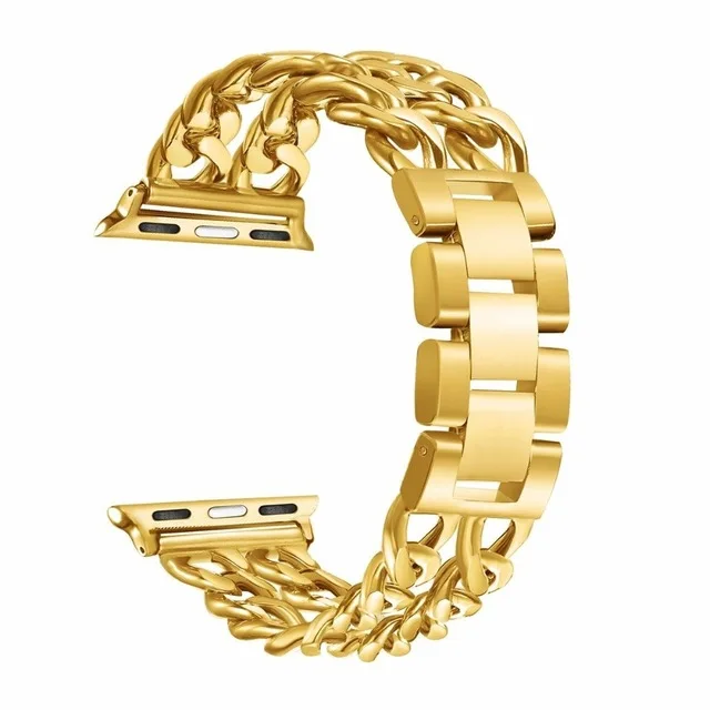 gold Ремешок из нержавеющей стали для Apple Watch 4 3 2 1 ремешок 38 мм 42 мм 40 мм 44 мм ремешок металлический ремешок для iwatch Series 4 3 2 1 - Цвет ремешка: gold