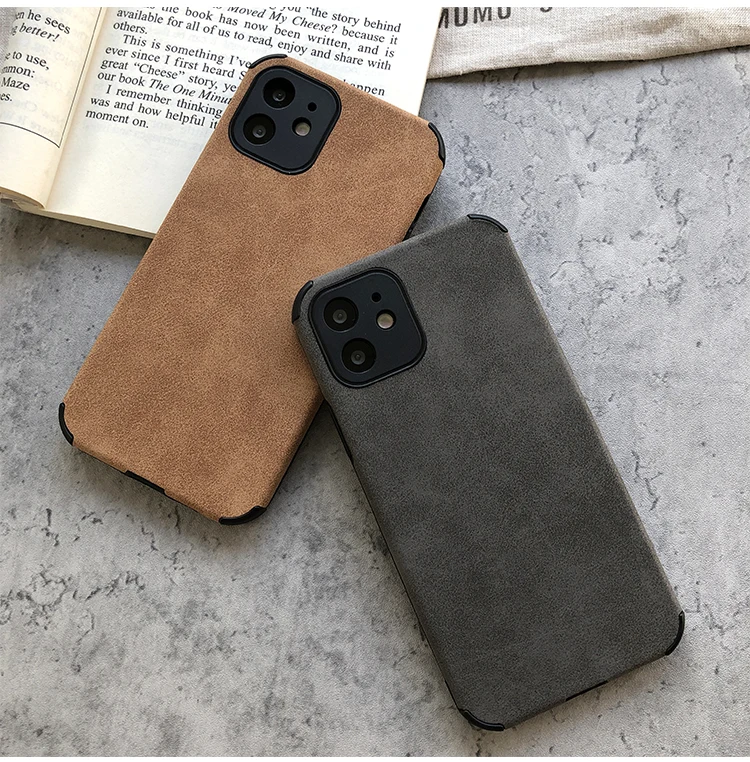 M3C Lambskin Leather Phone Case For iPhone 13 12 11 Pro Max Mini XR XS X 8 7 Plus SE 2020 Soft Silicone Shockproof Back Cover magsafe portable charger