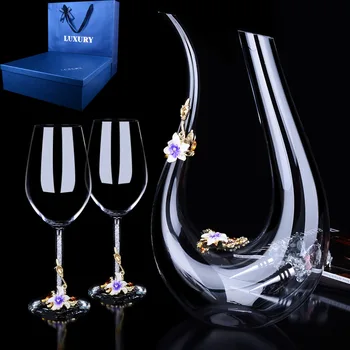 

Big decanter Handmade Crystal Red Wine Brandy Champagne Glasses Decanter Bottle Jug Pourer Aerator For Family Bar