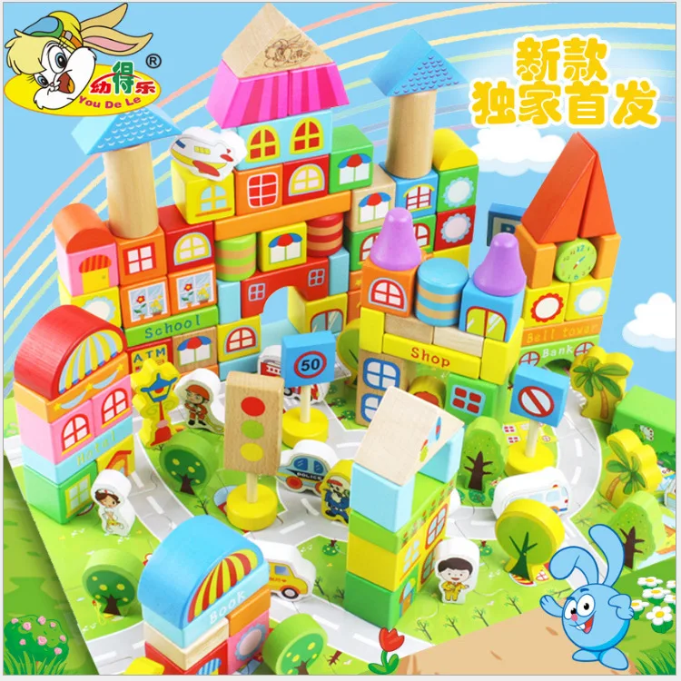 

190 Grain Barrel Early Education Building Blocks Infants Educational Environmentally Friendly Wooden Toys 2-6 a Year of Age Chil