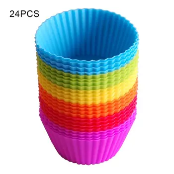 

7Cm Silicone Cake Mold Muffin Cup Round Heart-Shaped Silicone Baking Cake Cup Cake Mold Diy Mold Tool