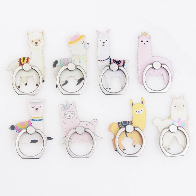 

UVR Animal Alpaca Mobile Phone Stand Holder Finger Ring Smartphone Cute Cat Holder Stand For Xiaomi Huawei All Phone