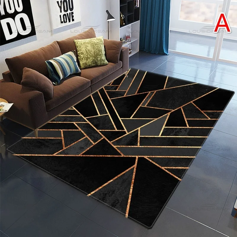 Geometric Marble Pattern Decorative Carpet Modern Art Carpet Modern