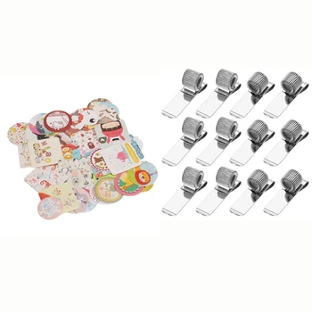 

38 Pcs Diary Decoration DIY Paper Sticker, Animal & 12 Pcs Pen Clipboard Holder Manganese Steel Pen Clip Organizer