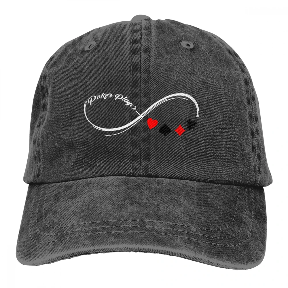 Покерный плеер Casquette серый унисекс Мужские Женские джинсовые бейсболка с ремешком кепки Регулируемый Гольф папа шляпа