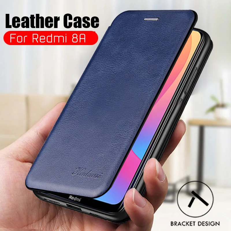 Чехол-книжка для xiaomi redmi 8 8a кожаный чехол-книжка с бумажником и подставкой