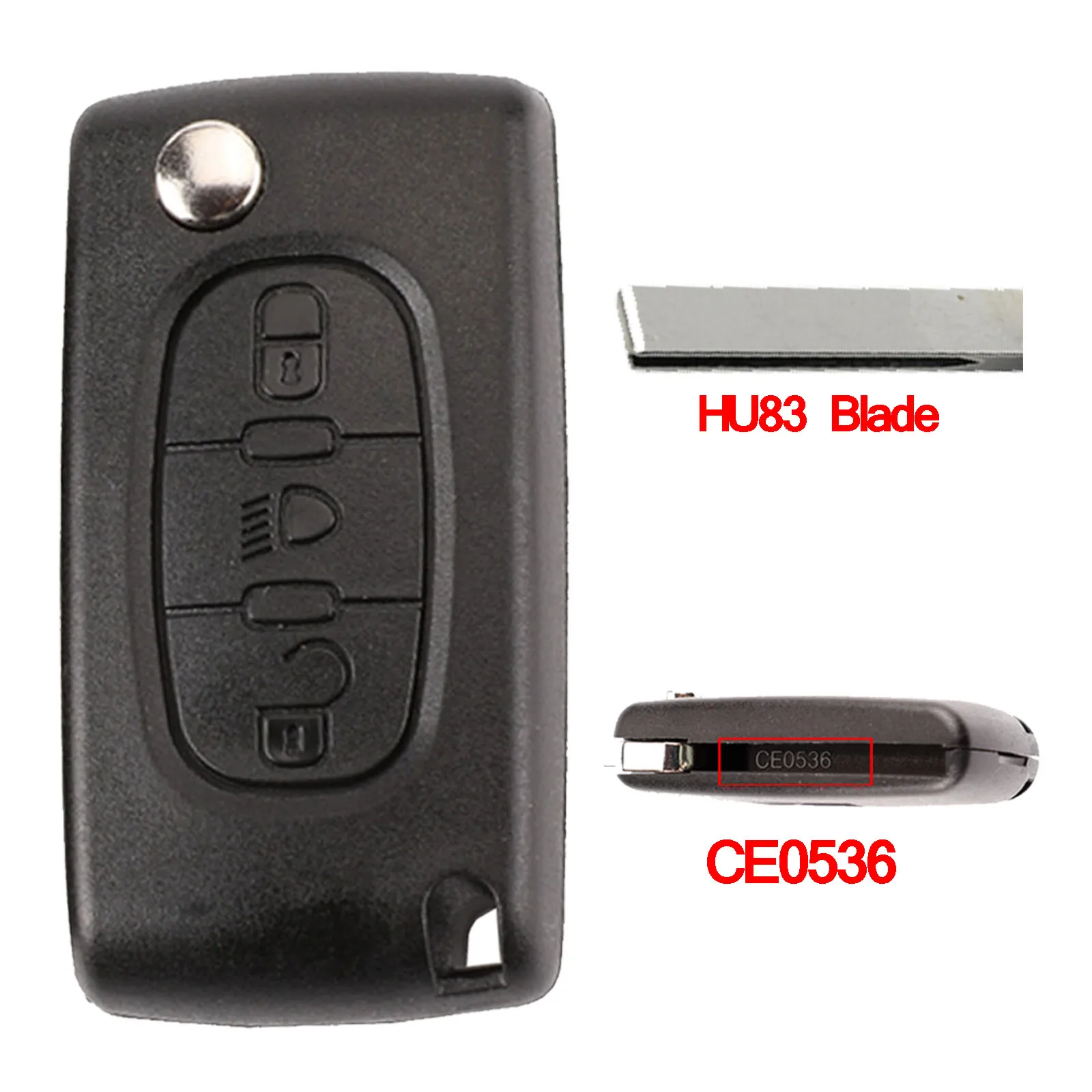 Jingyuqin флип Автомобильный ключ оболочки CE0536/CE0523 для Citroen C4 C5 C8 Xsara Picasso Berlingo peugeot 307 607 807 Partner лампа багажника - Цвет: 3B Lamp CE0536 HU83