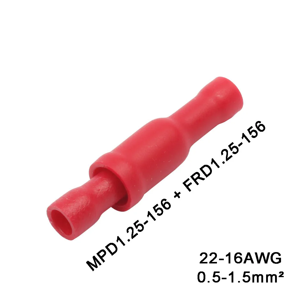 MPD1 FRD1 DIANQI MPD+ FRD, 20 шт., 50 шт., 100 шт., в форме пули, женский и мужской изоляционный соединитель, Электрический обжимной терминал, MPD FRD - Цвет: MPD1 FRD1