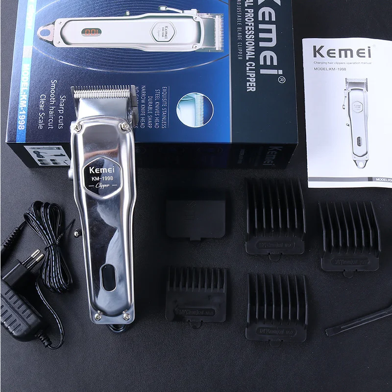 Kemei KM-1998 Professional Premium Hair Clipper Men Pro Version 2000mAh Battery Super Light Super Strong Super Quiet Barber Shop 6