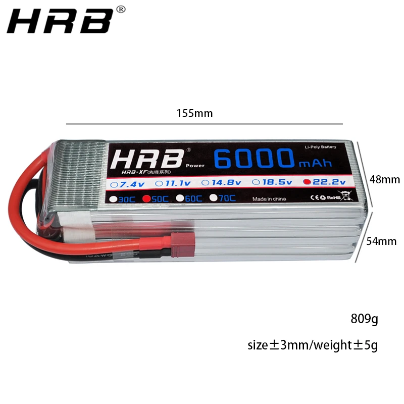 HRB 6S 22,2 V Lipo батарея 2200mah T Deans 1800mah 2600 3300mah 4000mah 5000mah 6000mah 10000mah 12000mah 16000 mah 22000mah RC запчасти