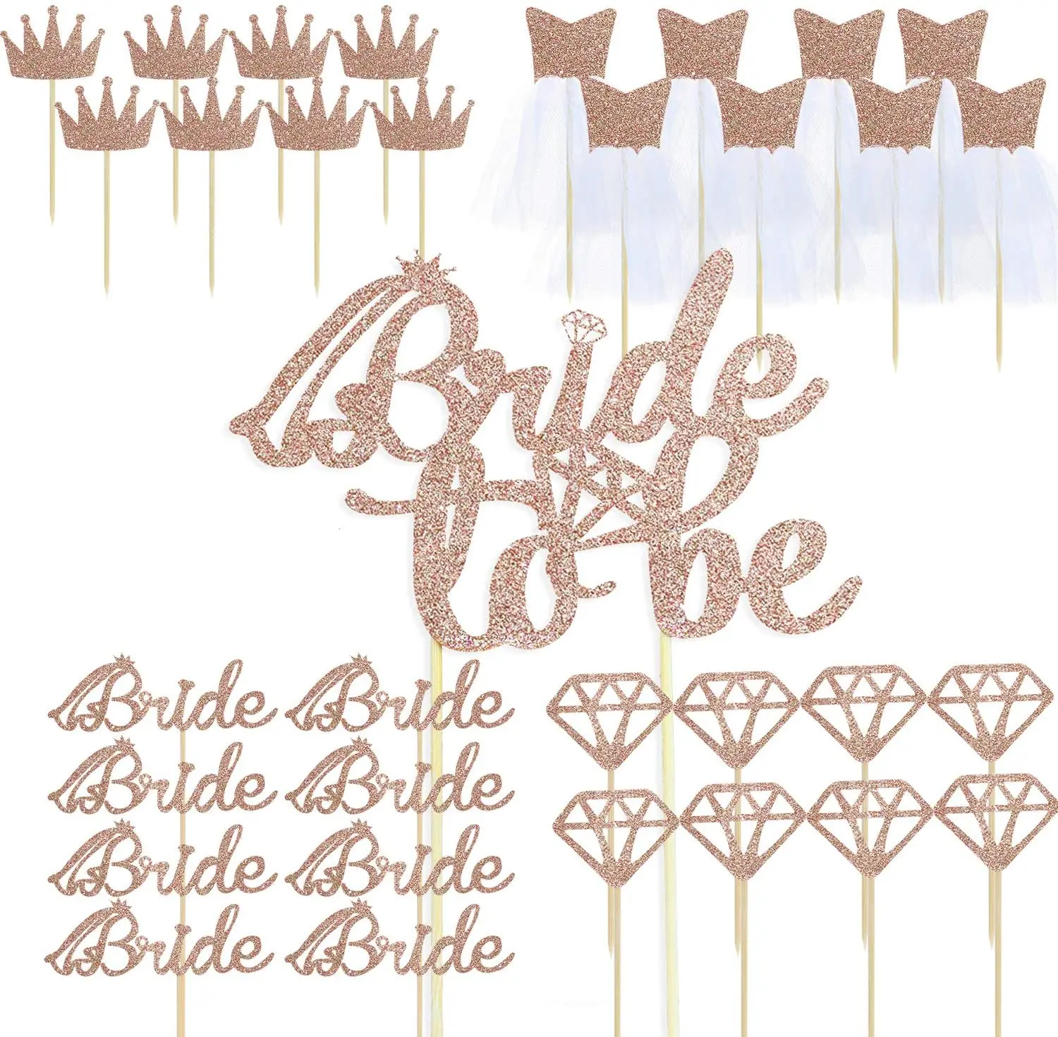33 шт./розовое золото с надписью &quotBride To Be&quot торт фигурки жениха и невесты со
