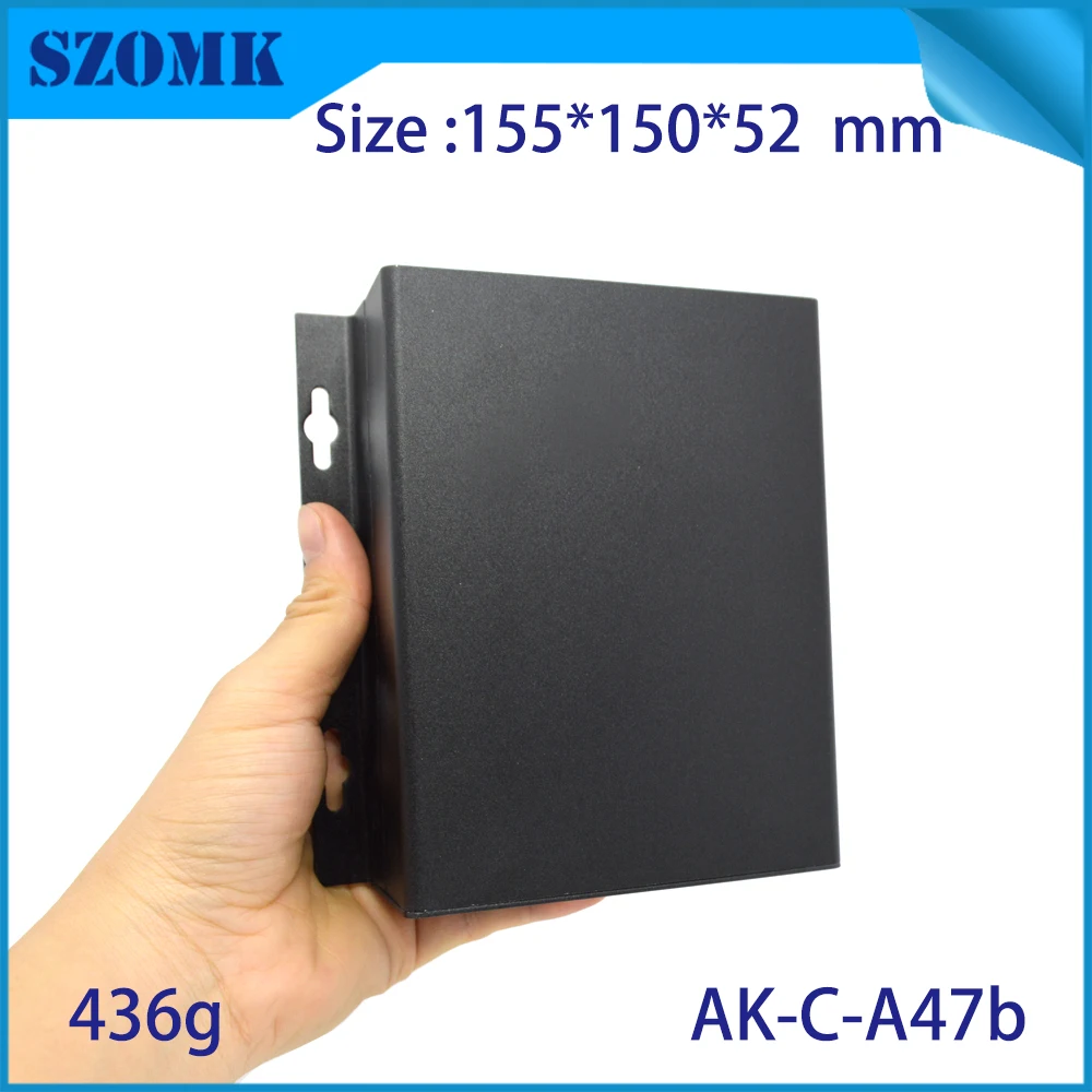 1 шт. 155*150*52 мм szomk черный прессованный промышленный алюминиевая распределительная корпус для pcb анодированный закрывающийся алюминиевый ящик