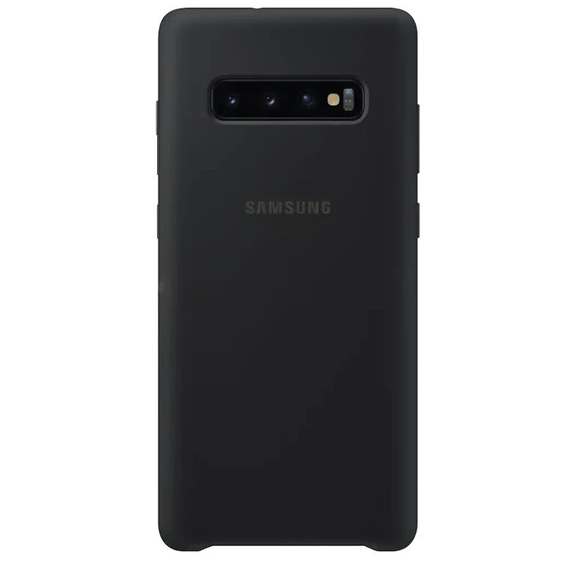 S10 силиконовый чехол для оригинального samsung Galaxy S 10 Plus силиконовый чехол шелковистый мягкий сенсорный защитный чехол милый - Цвет: Black