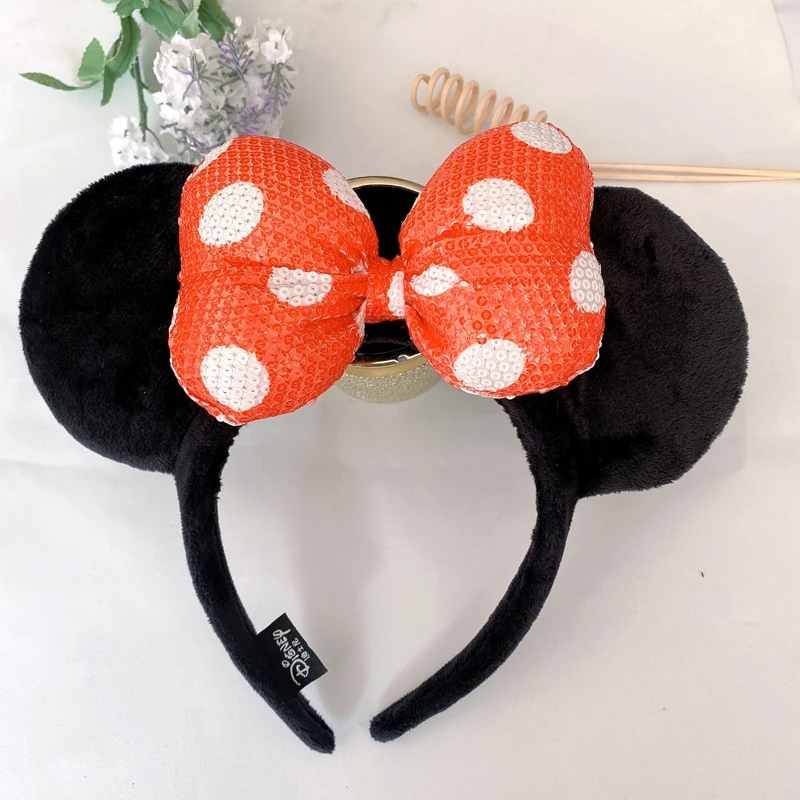 Minnie Bow headband Mickey Mouse Polka Dot Bow DY black ear headband Christmas hair accessories