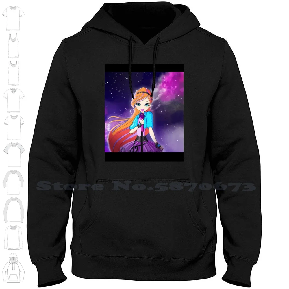 Felpa Con Cappuccio Bloom-Manica Lunga Bloom Cartoon Magic Winx Comic