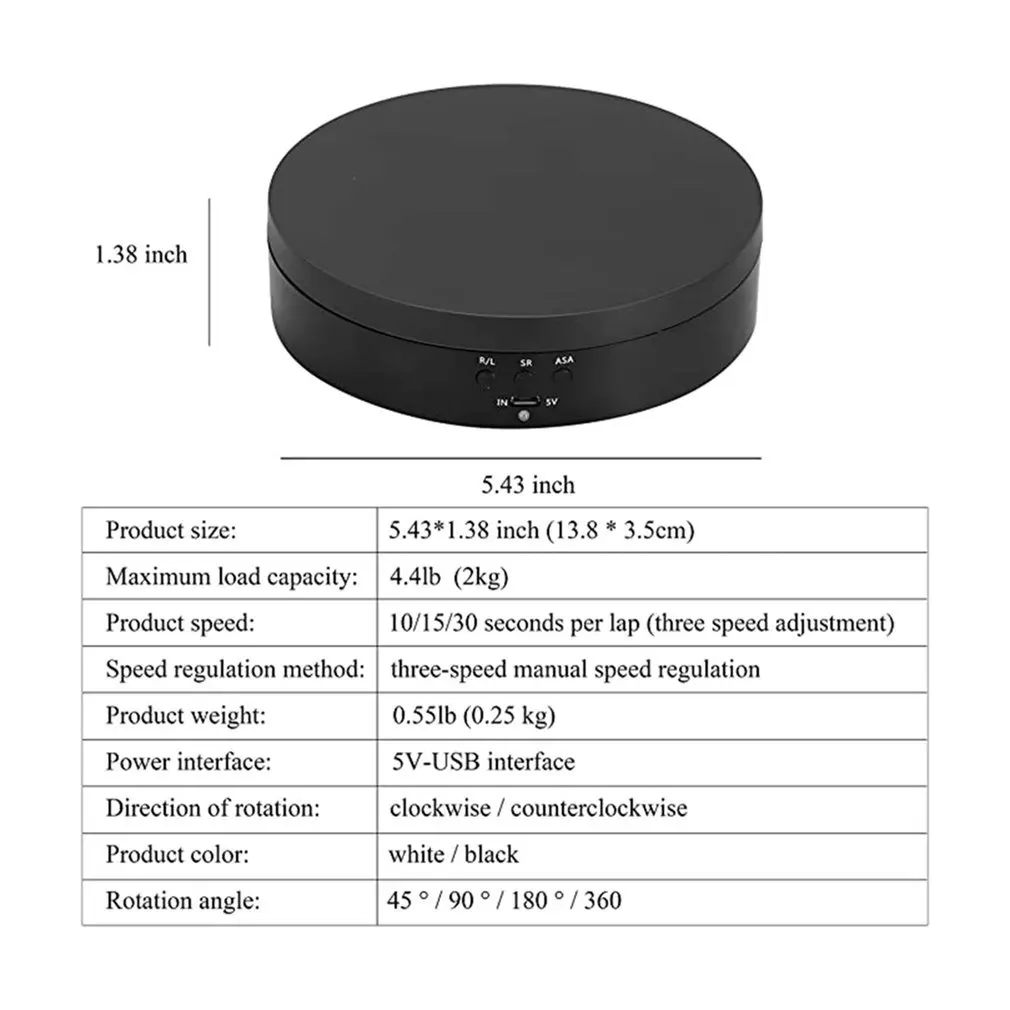 3 Speed Electric Rotating Display Stand 360 Degree Jewelry Turntable Rotating Base Rotary Table For Photography Video Shoot Prop jewelry display stand,rotating display stand