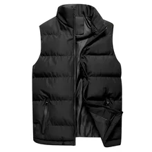 AliExpress New Style Men Fashion Casual Cotton Vest Men's Warm Autumn And Winter Sleeveless Cotton-padded Clothes MEN'S Vest