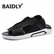 Новинка; летние мужские сандалии для отдыха; пляжная Мужская обувь; высококачественные кожаные мужские шлепанцы; сандалии