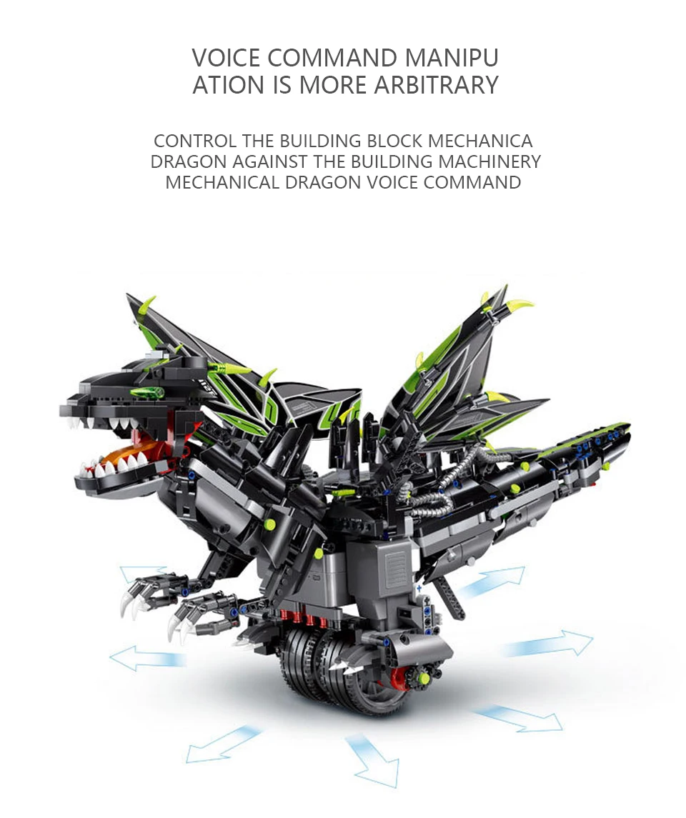 Technic Series 1166pcs Remote Control App Function RC Car Dinosaur Motor Bricks Building Blocks toys For Children Sets