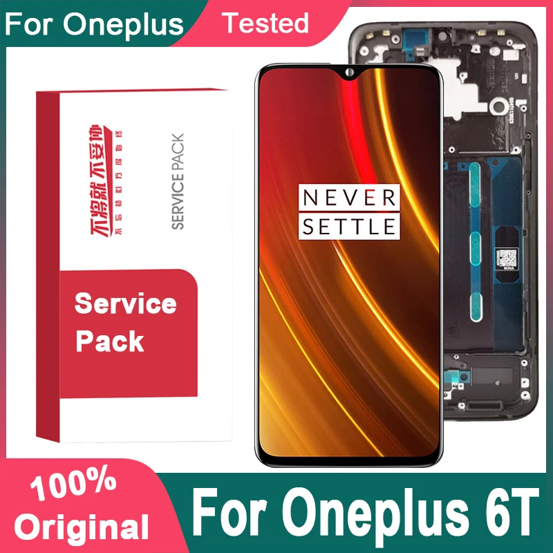 Оригинальный дисплей 6 41 дюйма Amoled замена для Oneplus 6T LCD A6010 A6013 кодирующий