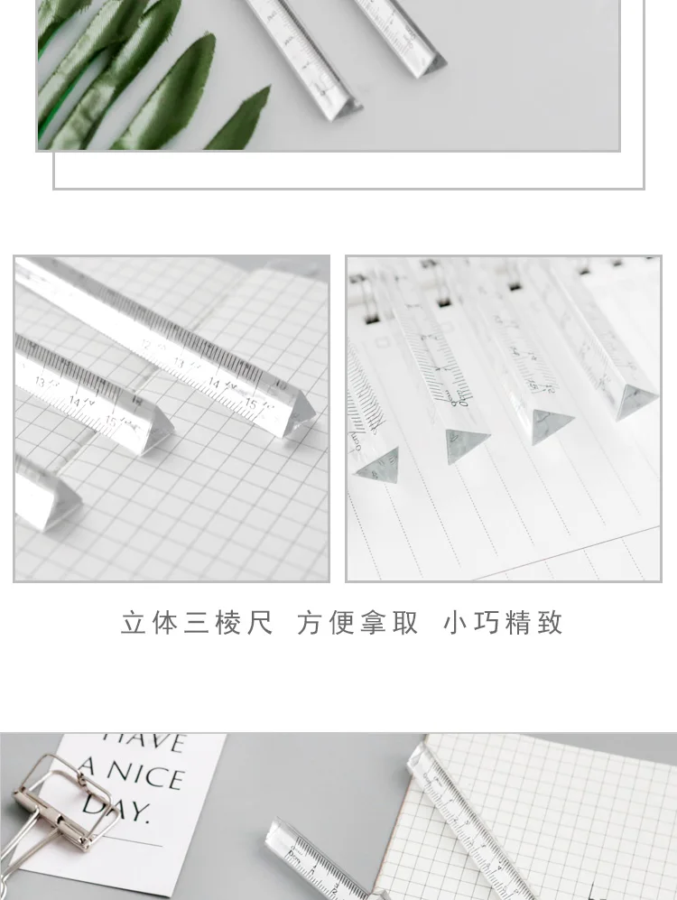 1PC Transparent Triangle Ruler Stationery School Supplies 7 H4553a48ff0054aa6a955b145898025918