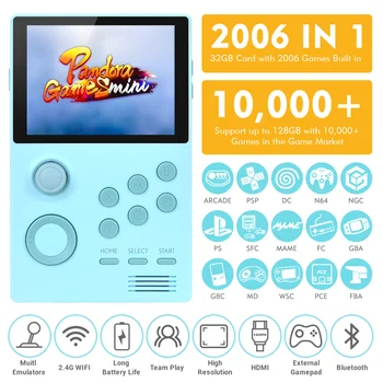 

Blue Handheld Android Retro Arcade Game Console Pandora's Box Pandora GamesMini WIFI Game Market Downloading Games Bluetooth