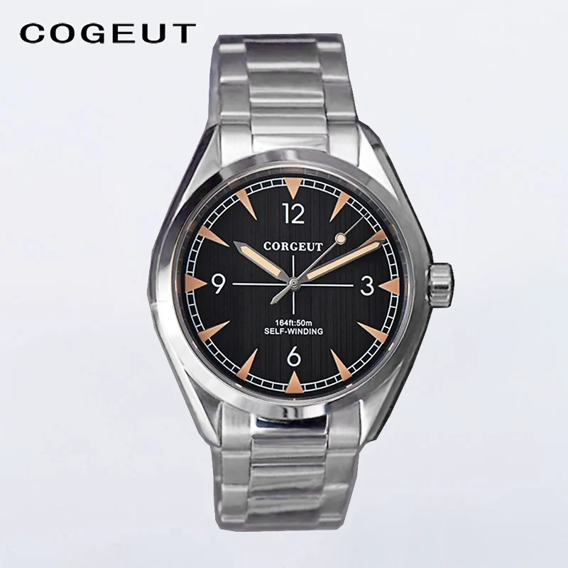 

2019 Mens watch mechanical male automatic Seagull sapphire stainless steel calendar top brand luxury Corgeut 41mm wristwatch