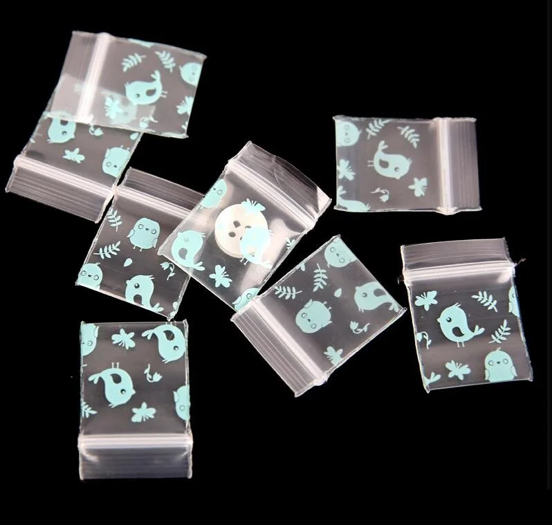 

100pcs 5Size Small Mini Storage Bag Thickened Jewelry Ziplock Zip Zipped Lock Pouch Reclosable Plastic Poly Clear Bags