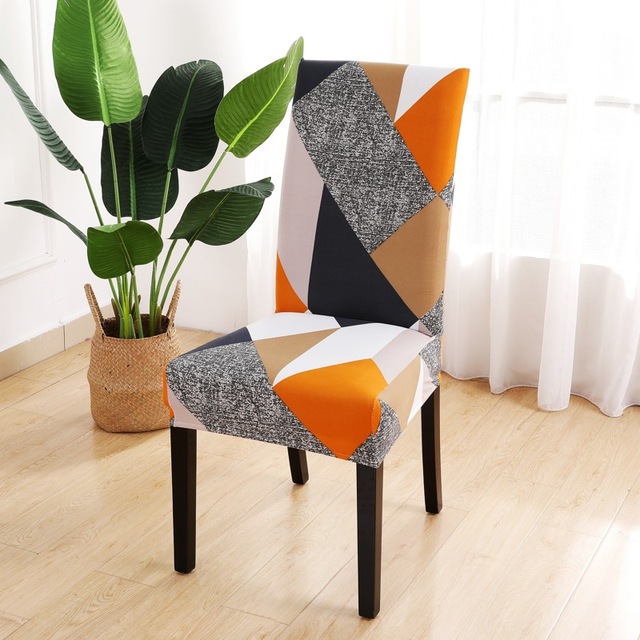 Series Chair Cover for Dining Room Banquet Hotel Kitchen Spandex Stretch Print Chair Covers Removable Washable Seat Decor