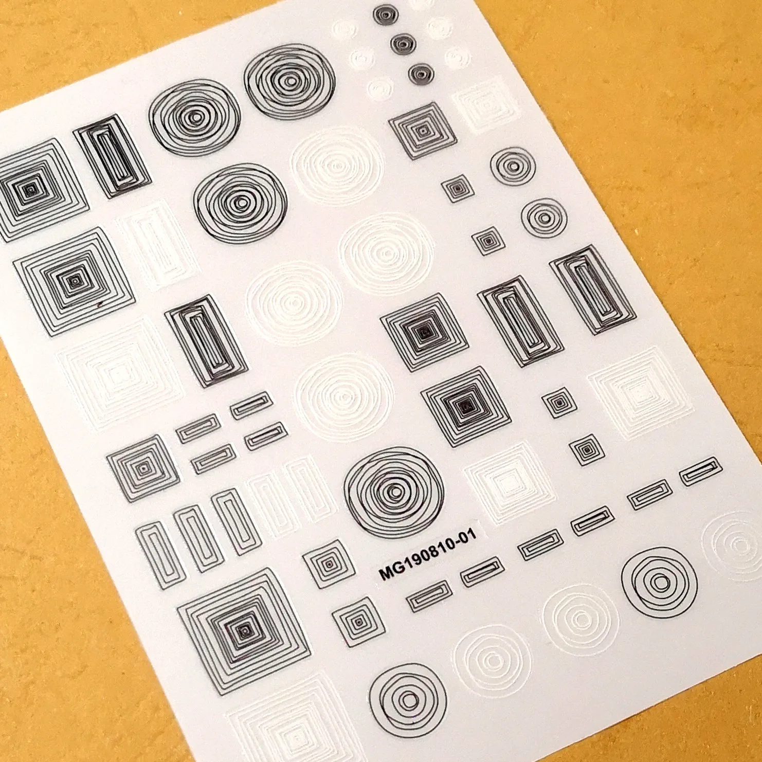 Новейшая модель WG1001, линейные круглые дизайнерские 3D наклейки для ногтей, шаблон, наклейки для ногтей, самоклеющиеся инструменты для самостоятельного украшения ногтей