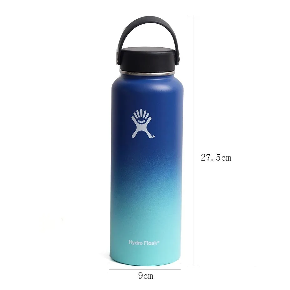 Бутылка для воды из нержавеющей стали, бутылка для воды с вакуумной изоляцией, переносная термобутылка с широким горлом для путешествий, 32 унции/40 унций
