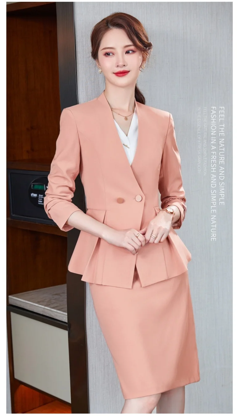 New 2022 Fashion Pink Blazer Women 