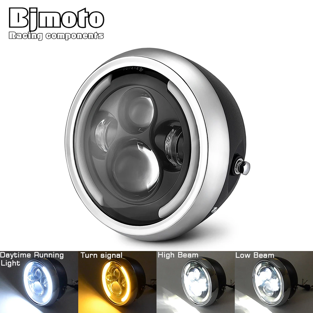 BJMOTO 7 5 дюймовая универсальная светодиодная фара дюйма круглая ближнего/дальнего