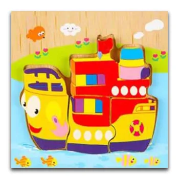 

Baby Wooden 3D Puzzle Jigsaw Wooden Toys For Children Cartoon Cruise Animal Puzzle Intelligence Kids Educational