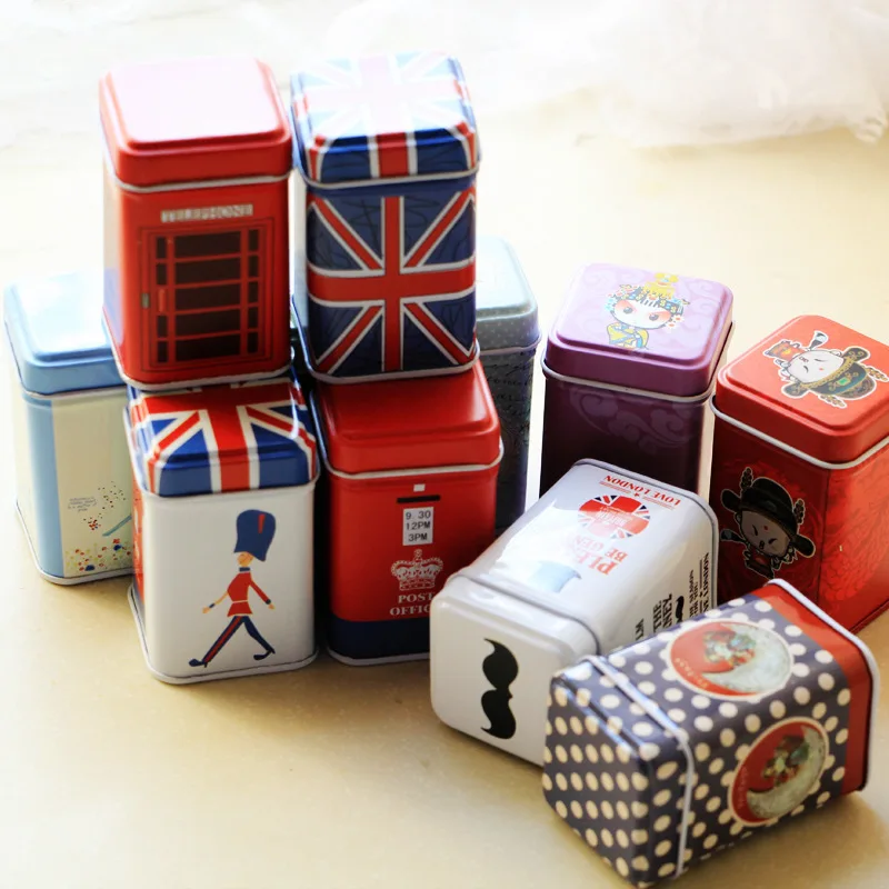 

1pcs Colorful home organizer storage metal box candy boxes tea organizer wedding gift jewel container tea Box Case