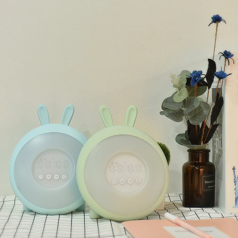 Мультфильм Sunrise Wake Up Light Будильник для студента умный сон Спальня прикроватный светодиодный пресс маленький будильник