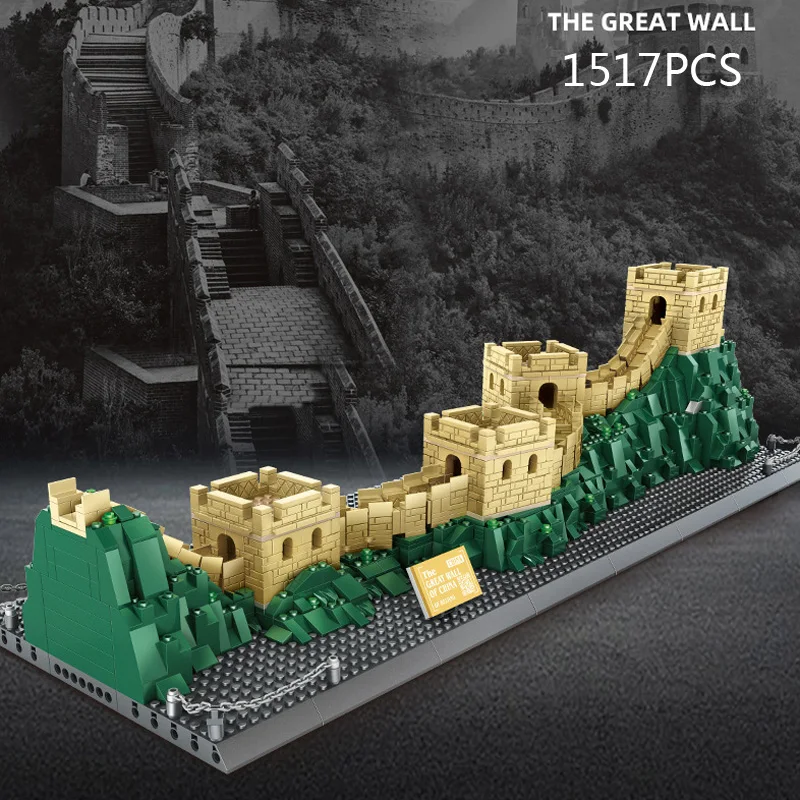 

world famous Historical Architecture China Great Wall building block assemble model bricks educational toys collection for gifts