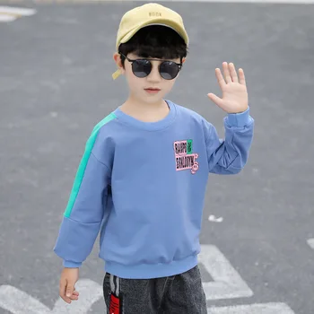 

Small Children's Sweatshirt Autumn Male Boy Long Sleeve O-neck Collar Casual Sudaderas Toddler Kids Cotton Letter Print Hoodies