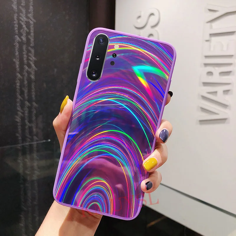 Радужный зеркальный чехол для samsung Galaxy S8 S9 S10e Note 8, 9, 10, J4 J6 плюс J8 A7 A70 A60 A50s A40 A30s A20s A10s блестящая Обложка - Цвет: 4