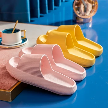 Women Thick Platform Slippers Indoor Bathroom Slipper Soft Eva Anti-Slip Couples Home Floor Slides Ladies Summer Shoes 5