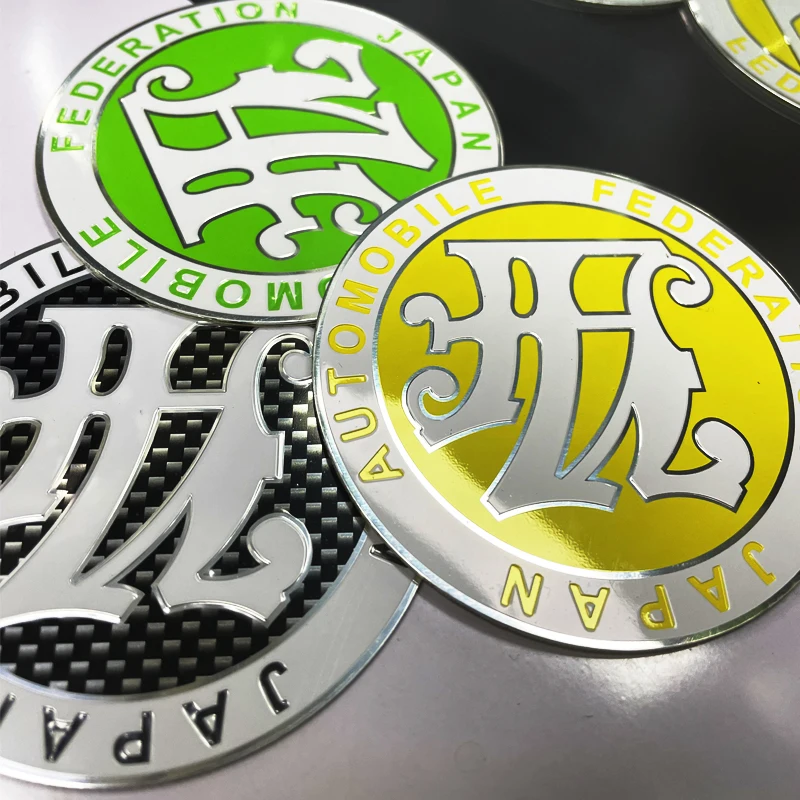 

3D Metal Red Yellow Black Green JAF Japan Automobile Federation JDM Car Trunk Emblem Badge Sticker A3 A4L