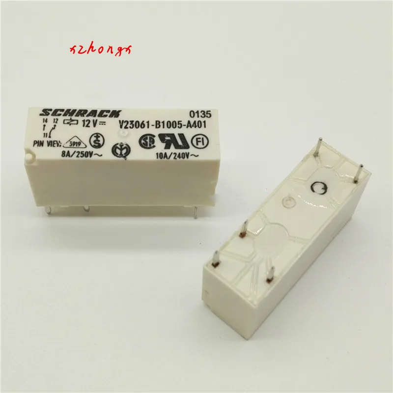 Relais Miniature Schrack V23061-A1005-A502 - 12V DC, 250V/8A, Contacts Métal, Neuf